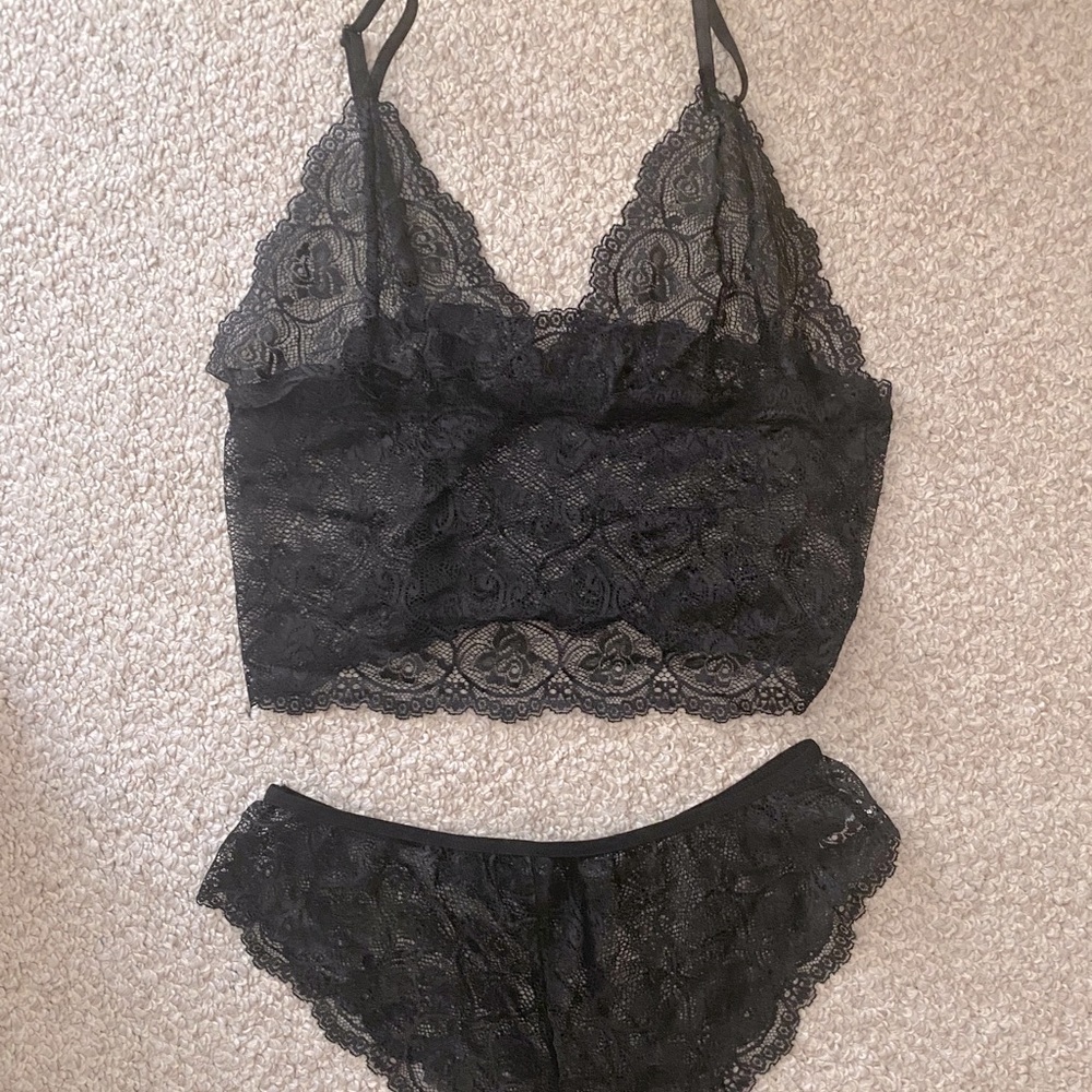 NEW Black Bralette and Panty Set